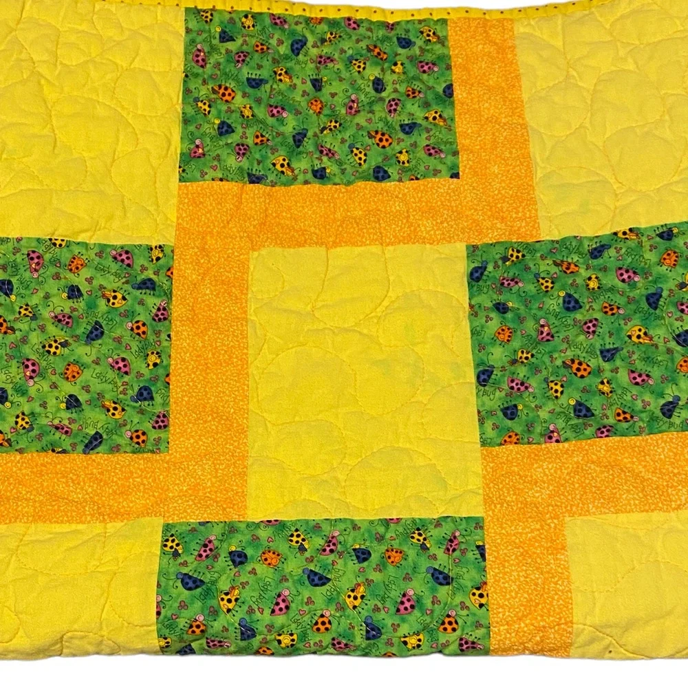 Quilt Blanket Handmade Baby Crib Toddler Nursery Patchwork Bright MultiColor